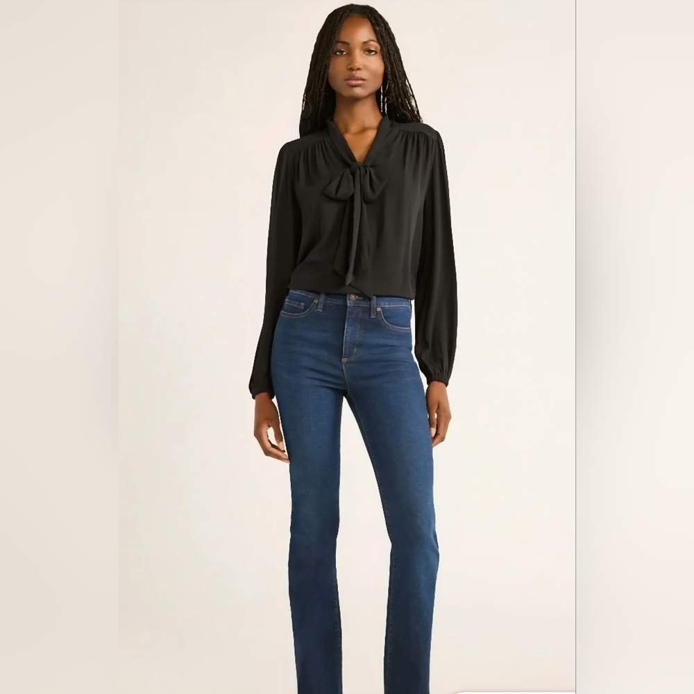 Sofia Women's Bow Blouse with Long Sleeves - Picture 2 of 10